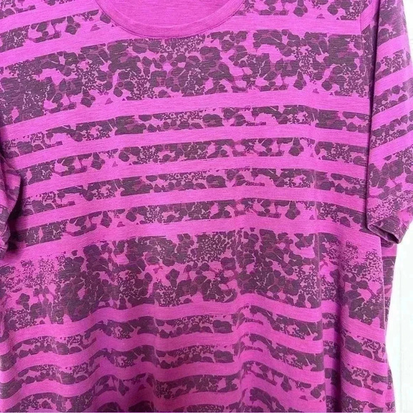 T-Shirt  Purple & Black Striped Size 1X - Picture 3 of 16